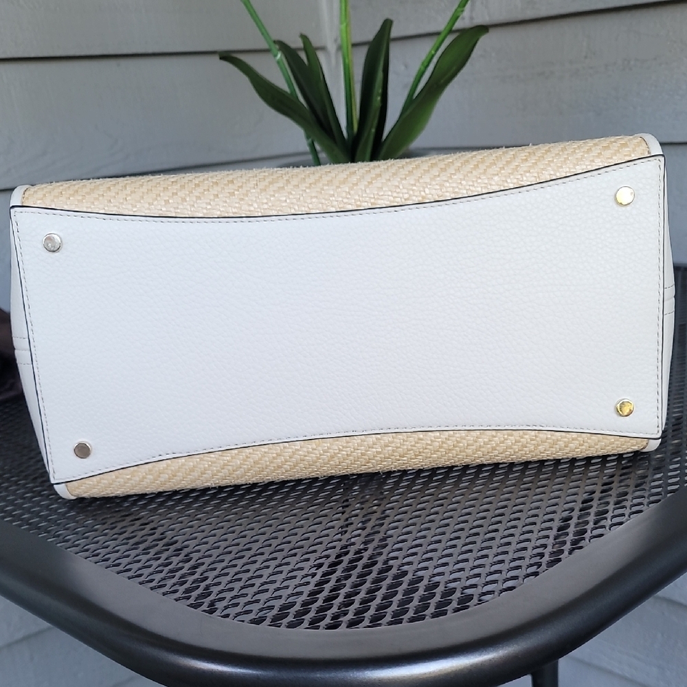 Kate Spade Cream and Tan Satchel With Gold Tone Accents - Picture 3 of 15